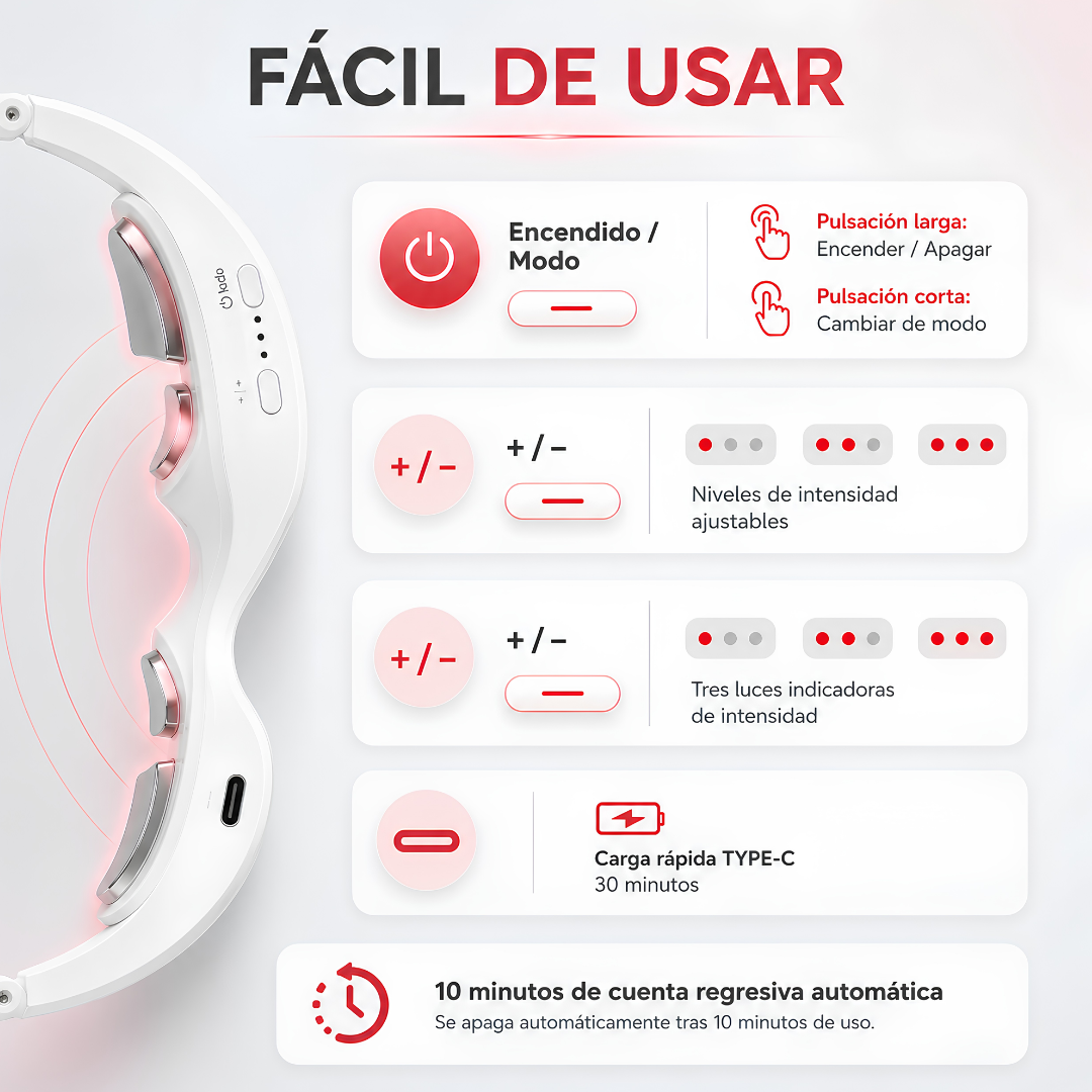 Gafas De Luz Roja y Microcorriente