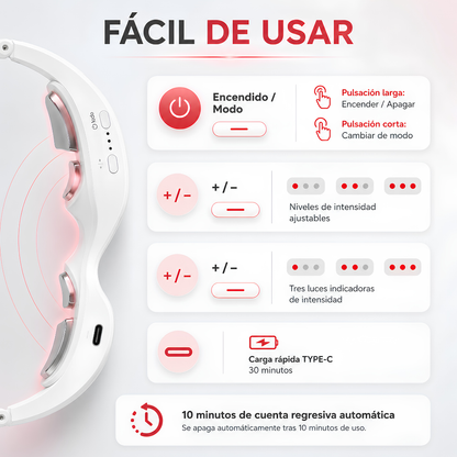 Gafas De Luz Roja y Microcorriente